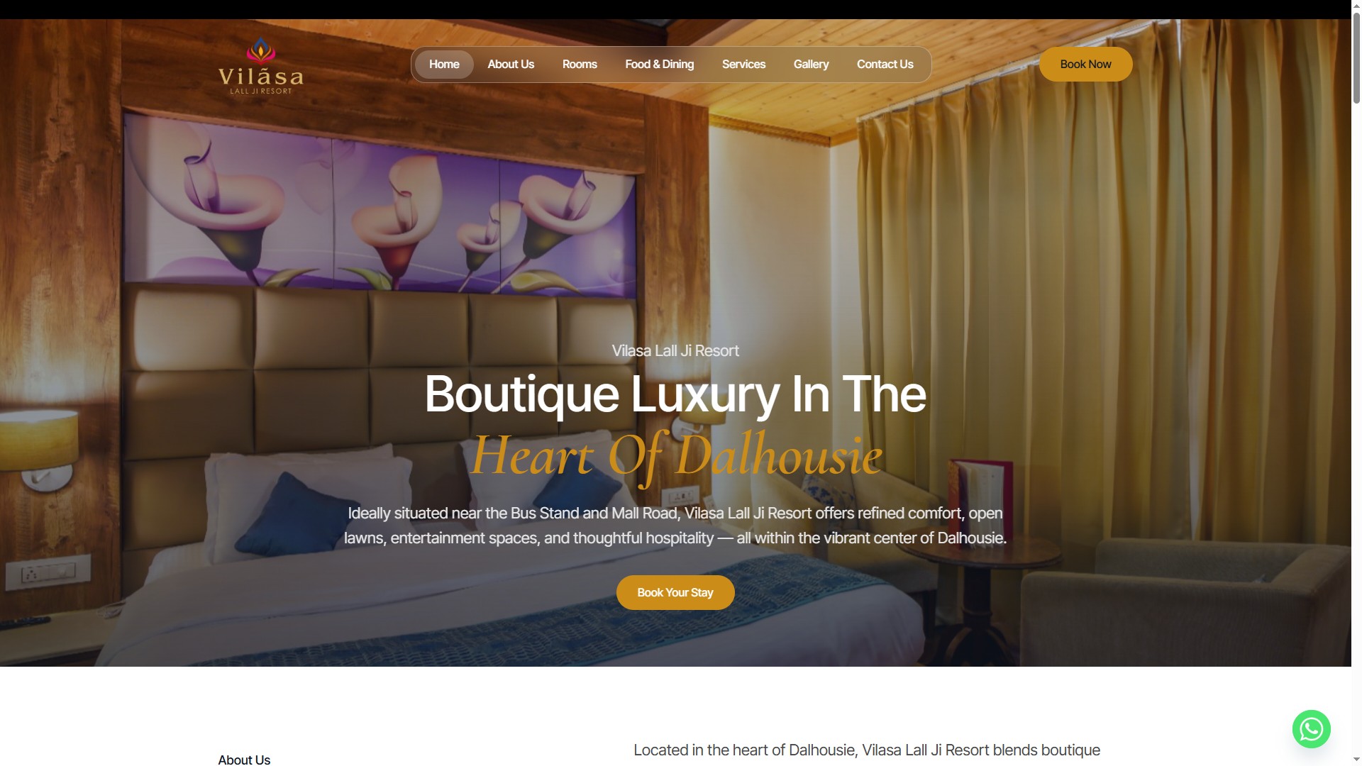Resort site with live booking